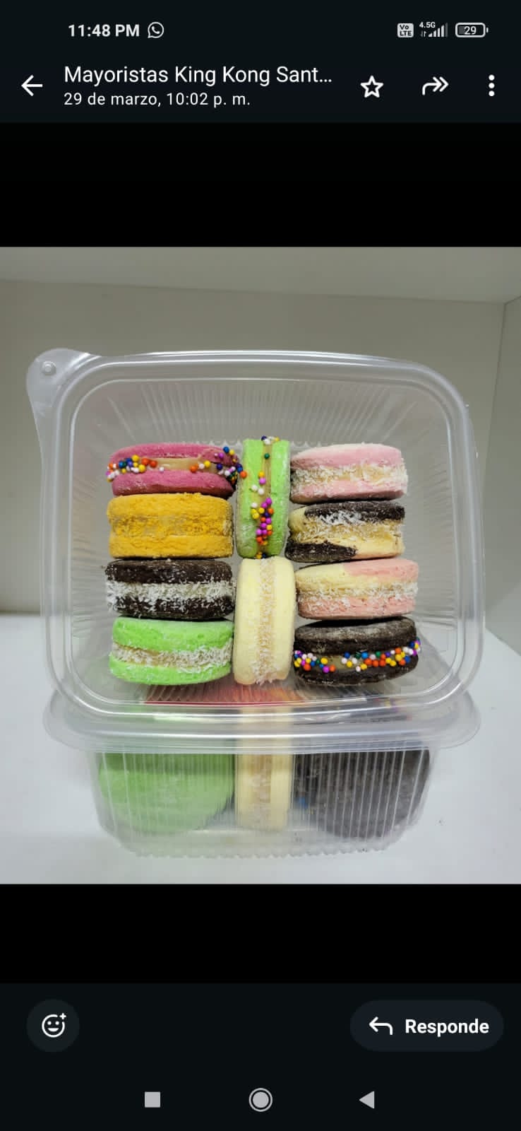 Alfajorcitos de colores en taper