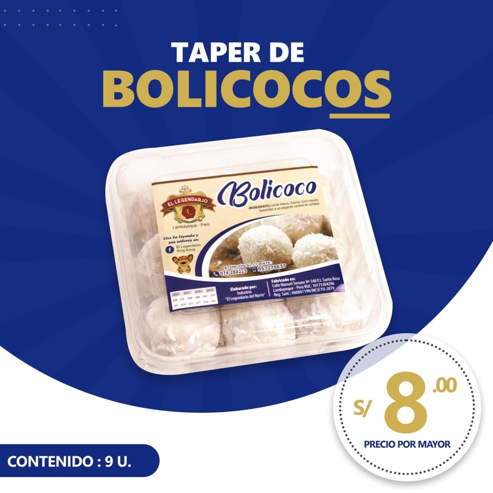 Bolicocos norteños (9 unidades)
